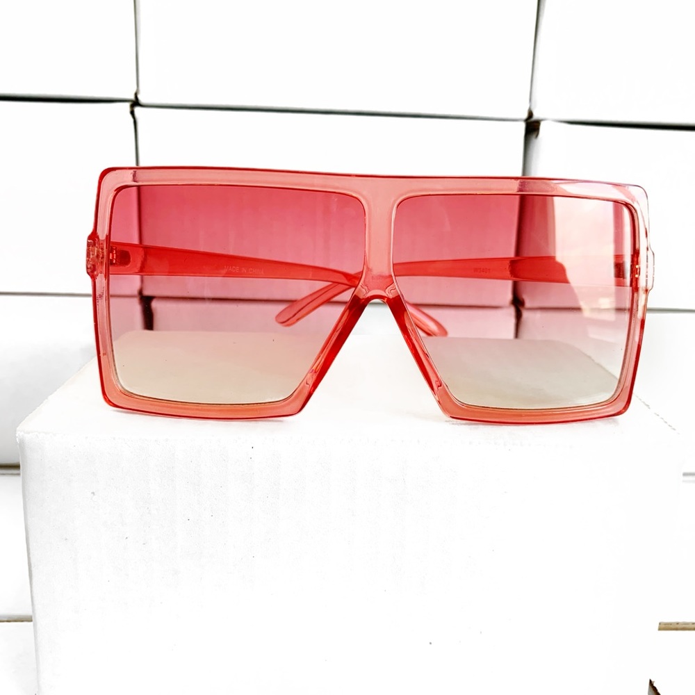 New Arrival 🚨 Red Oversized Rectangle Sunglasses